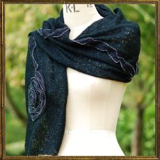 Mohair Flower scarf - black 