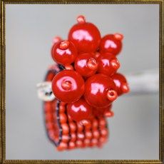 Taro Pearl ring - red