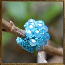 Otsu Beaded ring - turquoise
