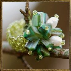 Jazz Beaded ring - cream