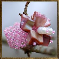 Jazz Beaded ring - light pink