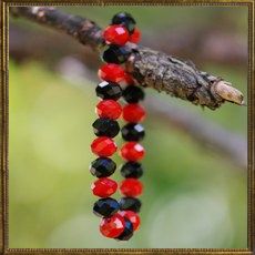 Party bracelet - red & black