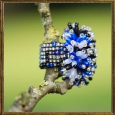 Firework ring - blue, black & white