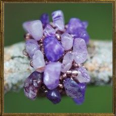 Stone Cluster ring - amethyst
