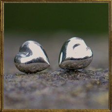 Silver heart studs