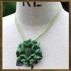 Lime Leather necklace