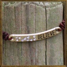 Cord bracelet - Believe brown