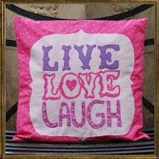 Applique Cushion - Live Love Laugh