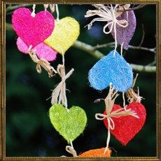 Heart garland - multi coloured