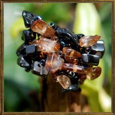Stone Cluster ring - black & brown